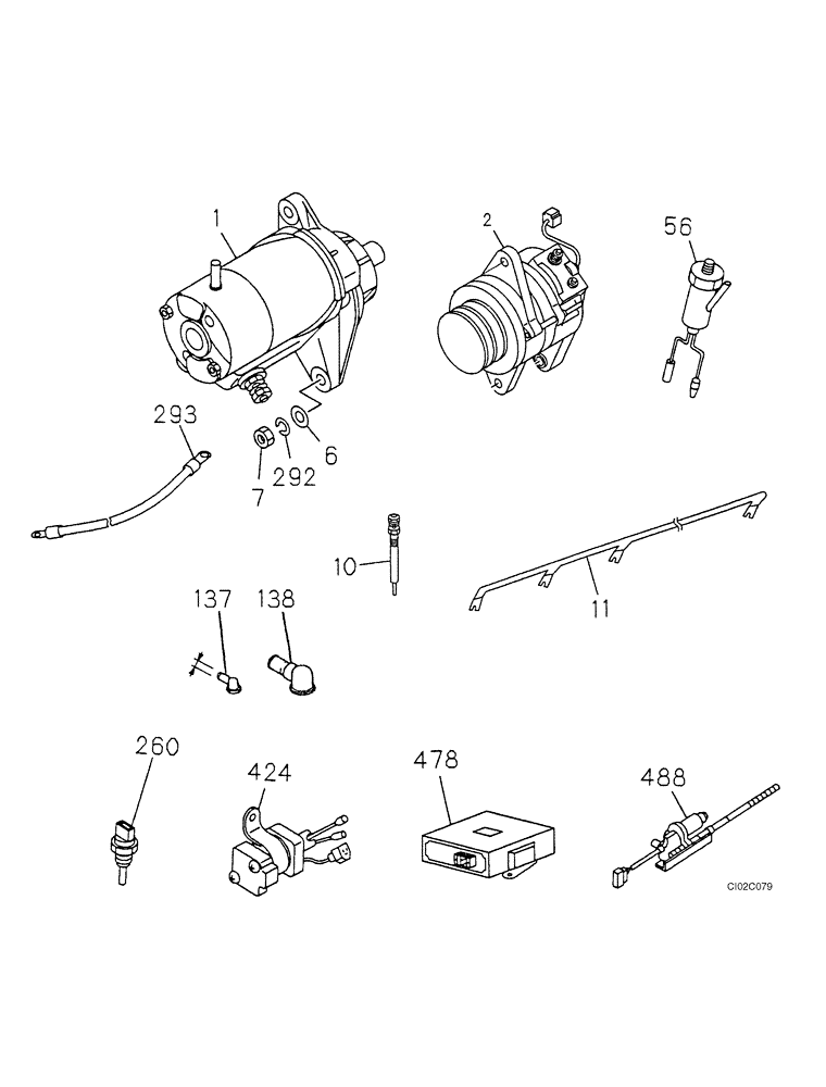 Схема запчастей Case CX460 - (04-03) - ELECTRICAL ACCESSORIES - ENGINE (04) - ELECTRICAL SYSTEMS