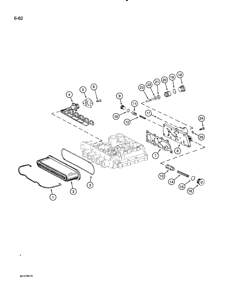 Схема запчастей Case 821 - (6-062) - TRANSMISSION ASSEMBLY, CONTROL VALVE, P.I.N JAK0024165 AND AFTER (06) - POWER TRAIN