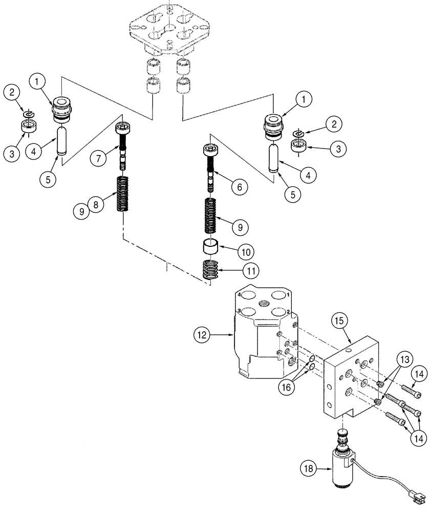 Схема запчастей Case 621D - (08-39) - VALVE ASSY - REMOTE CONTROL, SINGLE LEVER (08) - HYDRAULICS