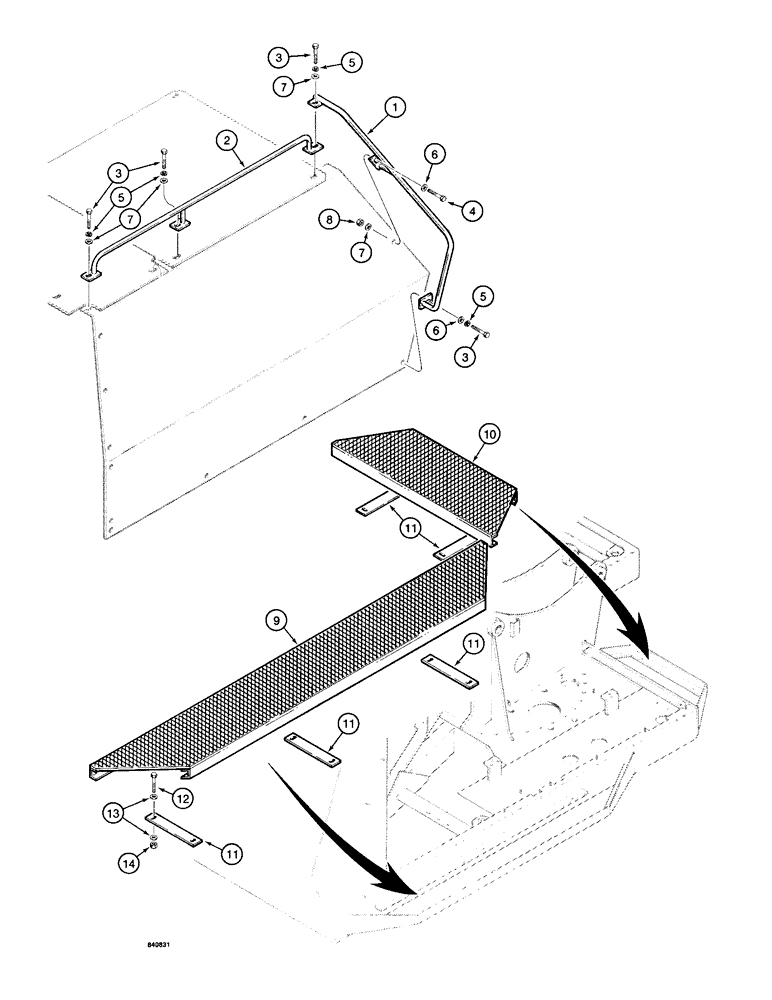 Схема запчастей Case 1187 - (308) - TURNTABLE ASSIST HANDLES AND PLATFORMS (05) - UPPERSTRUCTURE CHASSIS