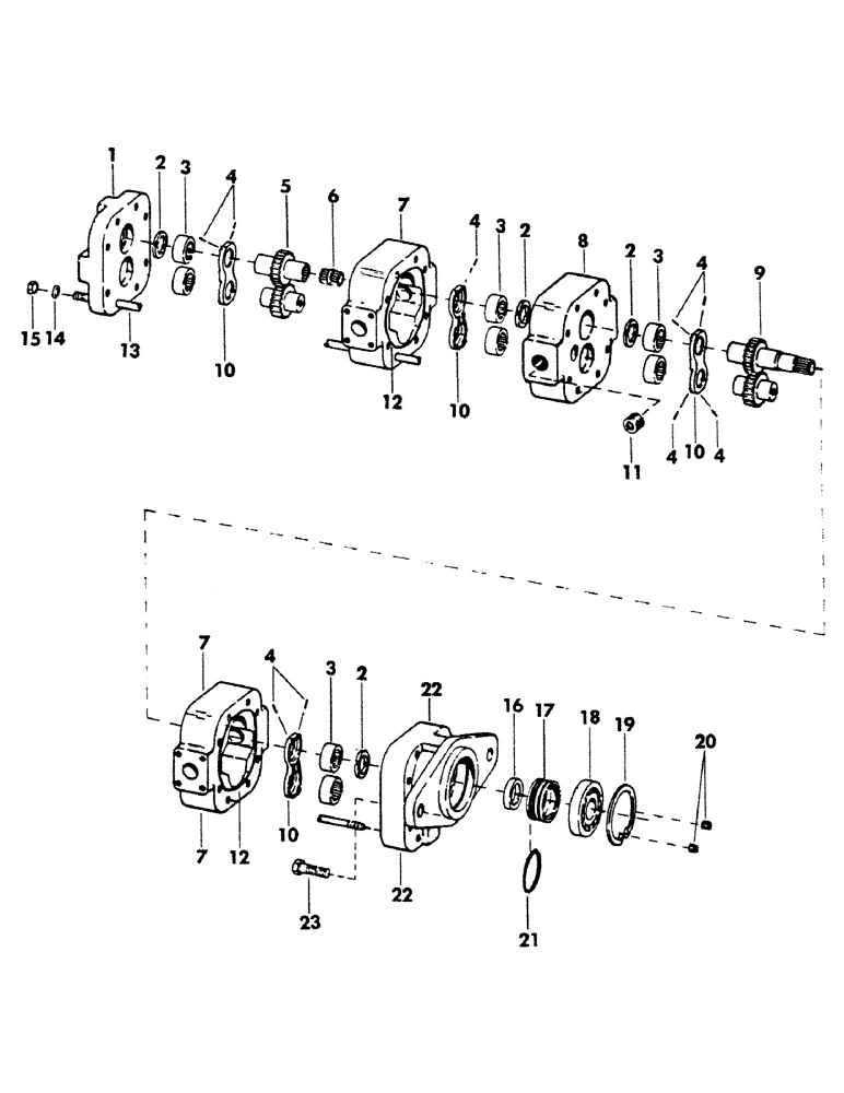 Схема запчастей Case 40BLC - (226) - HYDRAULIC TANDEM PUMP (07) - HYDRAULIC SYSTEM