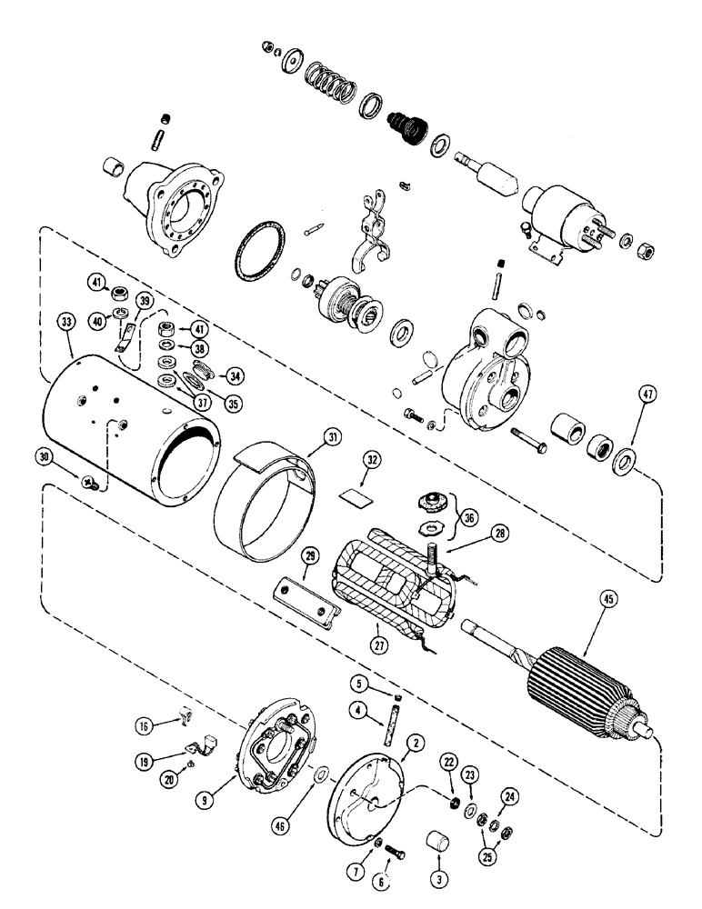 Схема запчастей Case 880 - (060) - A59217 STARTER, 12 VOLT (06) - ELECTRICAL SYSTEMS