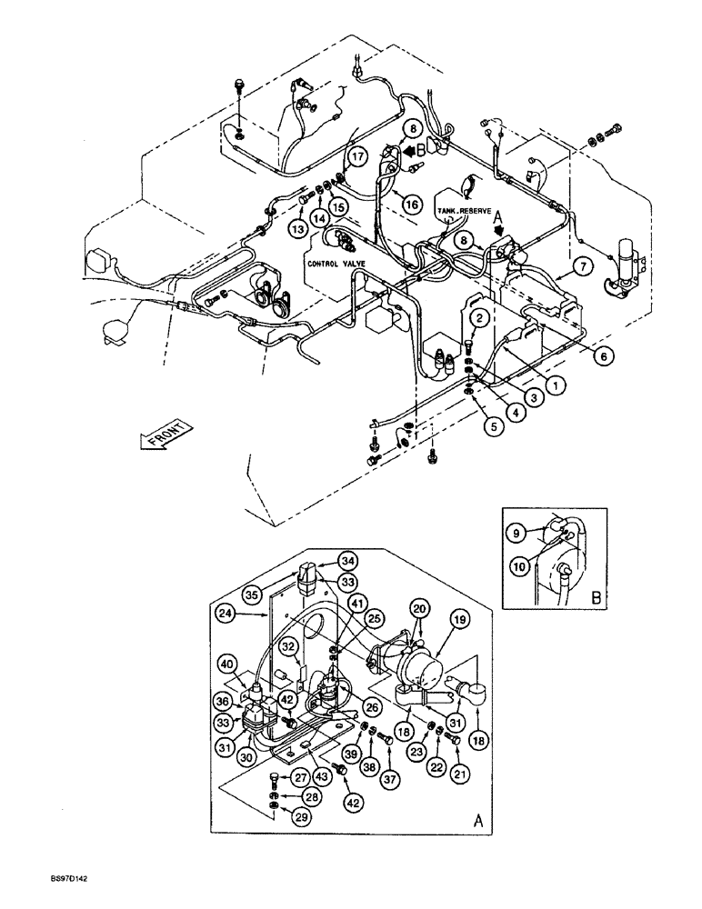 Схема запчастей Case 9045B - (4-14) - BATTERY CABLES, ENGINE GROUND CABLE AND BATTERY RELAY, BATTERY CABLES (04) - ELECTRICAL SYSTEMS