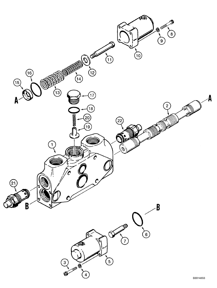 Схема запчастей Case 921C - (08-16) - VALVE SECTION - LOADER BUCKET TILT (Mar 20 2008 3:58PM) (08) - HYDRAULICS
