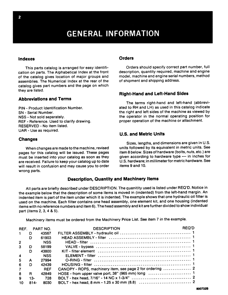Схема запчастей Case 586D - (002) - GENERAL INFORMATION (05) - SERVICE & MAINTENANCE