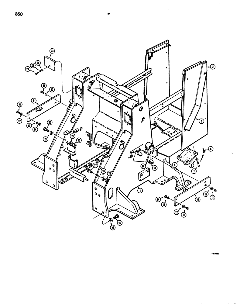 Схема запчастей Case 850B - (350) - MAIN FRAME FOR LOADER MODELS (05) - UPPERSTRUCTURE CHASSIS