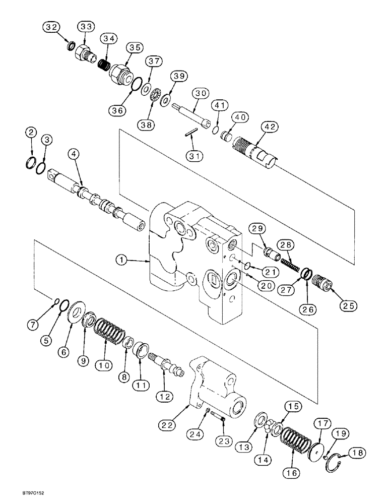 Схема запчастей Case 580L - (8-100) - AUXILIARY VALVE, BACKHOE SECTION (08) - HYDRAULICS