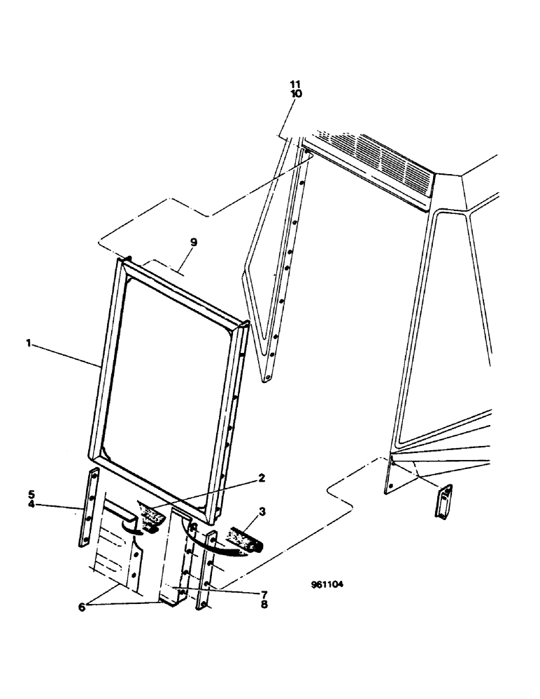 Схема запчастей Case 580G - (526) - CAB - FIXED REAR WINDOW (09) - CHASSIS/ATTACHMENTS