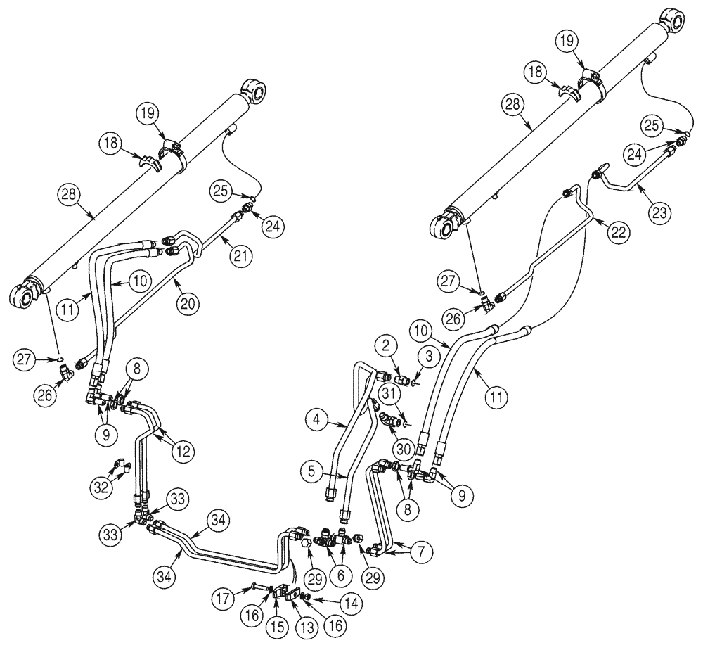Схема запчастей Case 75XT - (08-02) - HYDRAULICS - LOADER LIFT (08) - HYDRAULICS