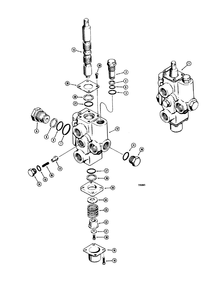 Схема запчастей Case 35 - (238) - BACKHOE DIPPER EXTENSION CONTROL VALVE -4 
