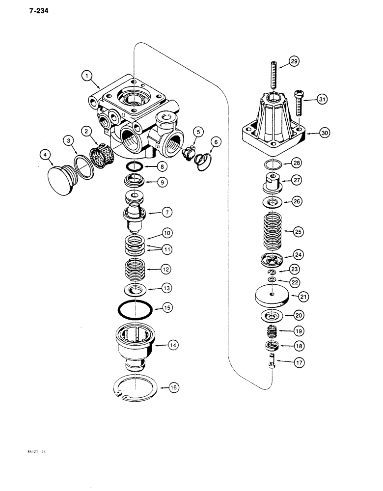 Схема запчастей Case 680K - (7-234) - BRAKE SYSTEM, L112032 UNLOADING VALVE (07) - BRAKES
