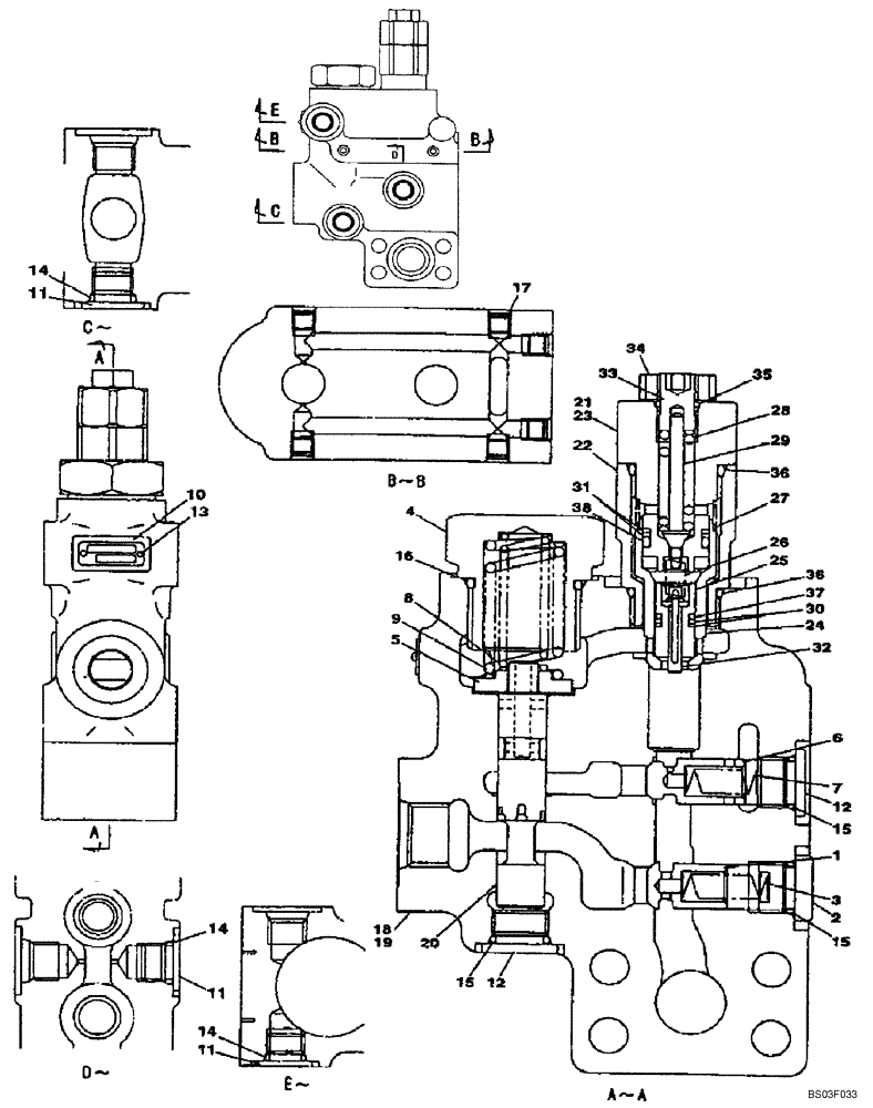 Схема запчастей Case CX135SR - (08-105) - VALVE ASSY, RELIEF - BOOM CYLINDER, MODELS WITH LOAD HOLD (08) - HYDRAULICS
