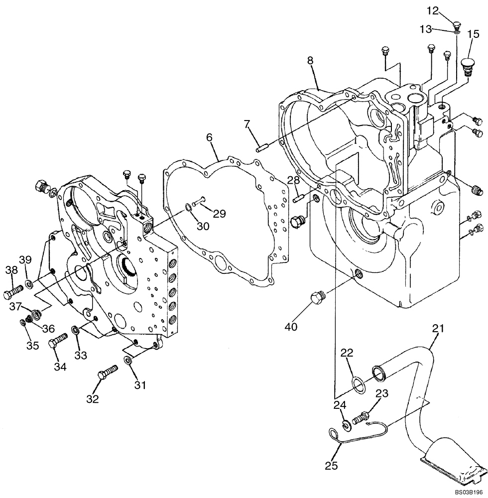 Схема запчастей Case 686G - (6-28) - TRANSMISSION, HOUSING AND RELATED PARTS (06) - POWER TRAIN