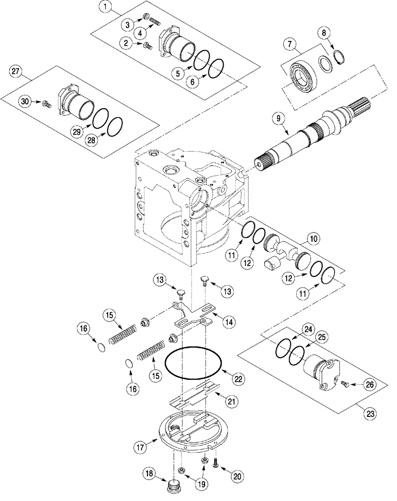 Схема запчастей Case 960 - (06-08) - PUMP ASSY, TANDEM (06) - POWER TRAIN