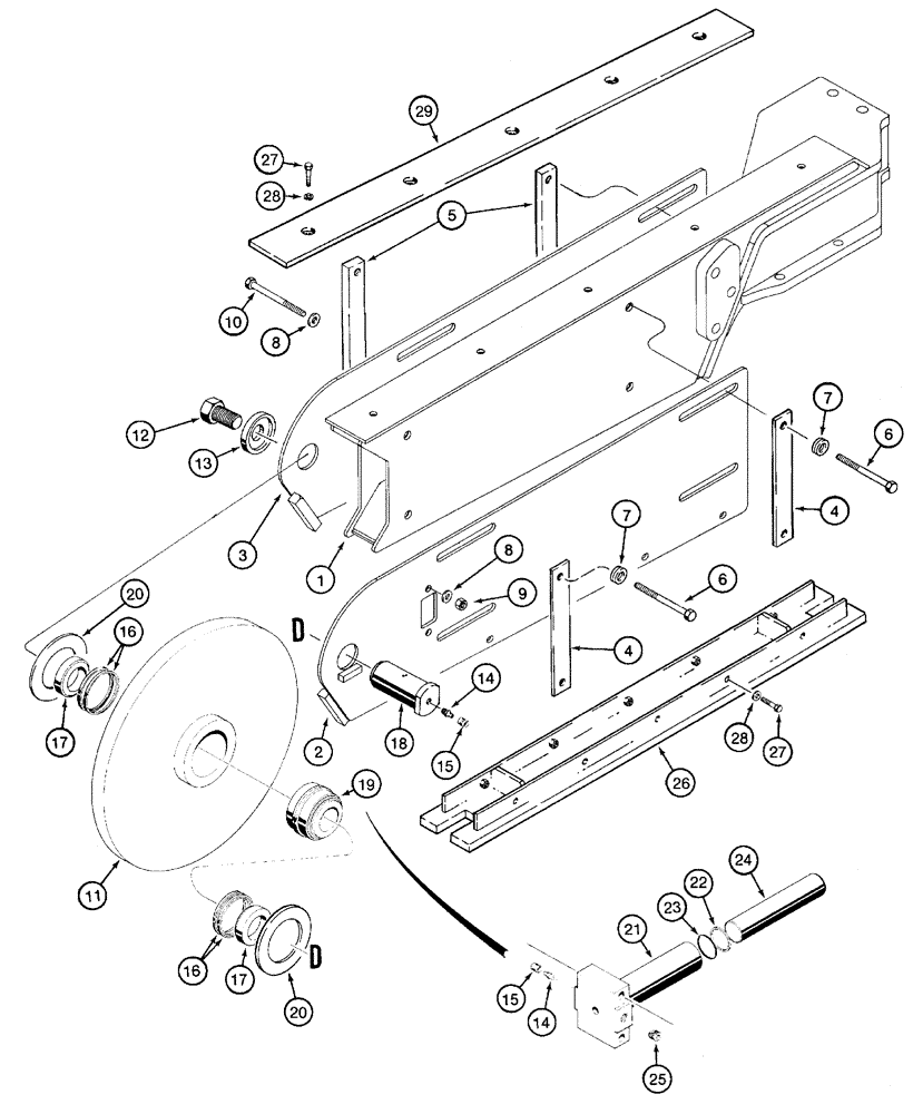 Схема запчастей Case 460 - (9-56) - TRENCHER BOOM AND MOUNTING, PLANETARY DRIVE TRENCHER, ROCK BOOM, FOUR FOOT (09) - CHASSIS/ATTACHMENTS