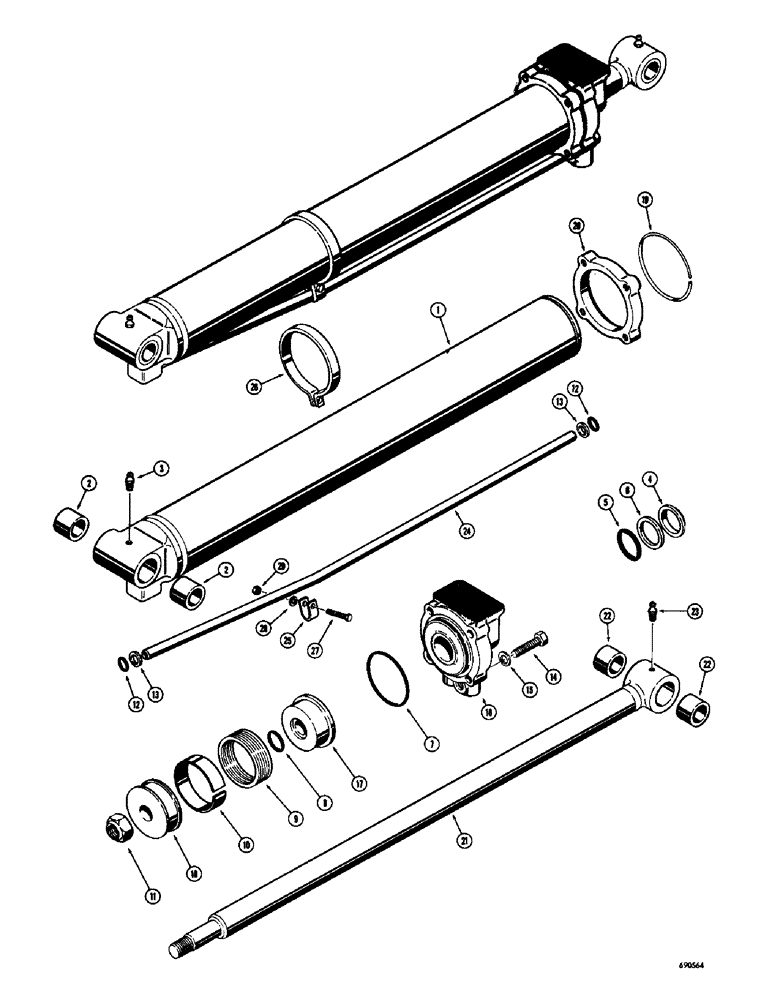 Схема запчастей Case W10C - (240) - A17882 AND A17883 LOADER LIFT CYLINDERS (08) - HYDRAULICS