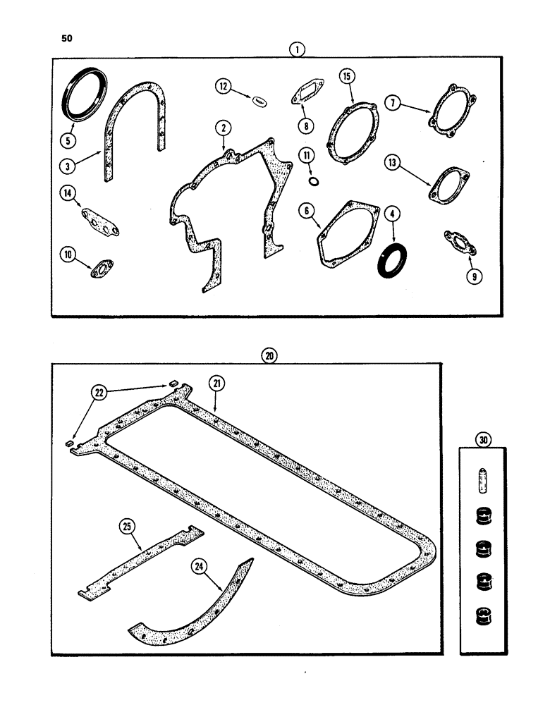 Схема запчастей Case W24C - (050) - ENGINE GASKET KITS, 504BD AND 504BDT DIESEL ENGINES, CYLNDER BLOCK KIT (02) - ENGINE