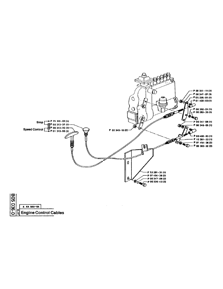 Схема запчастей Case 160CK - (15) - ENGINE CONTROL CABLES (01) - ENGINE