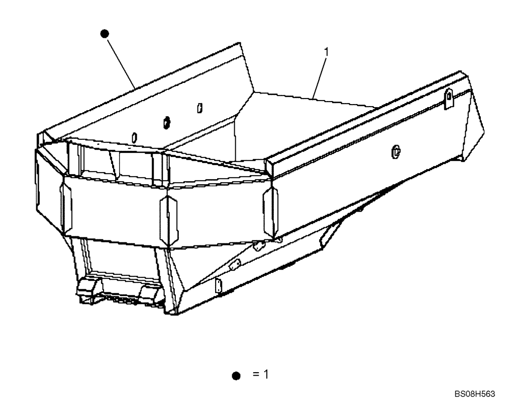 Схема запчастей Case 330B - (72A00010731[001]) - DUMP BODIES W/EXTENDED SIDES, STANDARD & ROCK (89500422093) (89500422095) (19) - OPTIONS