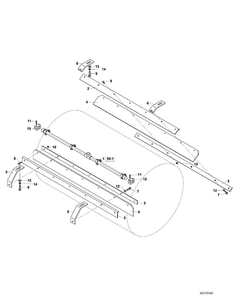 Схема запчастей Case DV204 - (12-56/4[01]) - DRUM SCRAPERS (GROUP 56/4) (09) - CHASSIS/ATTACHMENTS