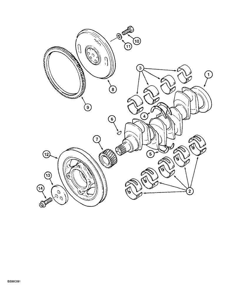 Схема запчастей Case 689G - (02-34) - CRANKSHAFT (02) - ENGINE