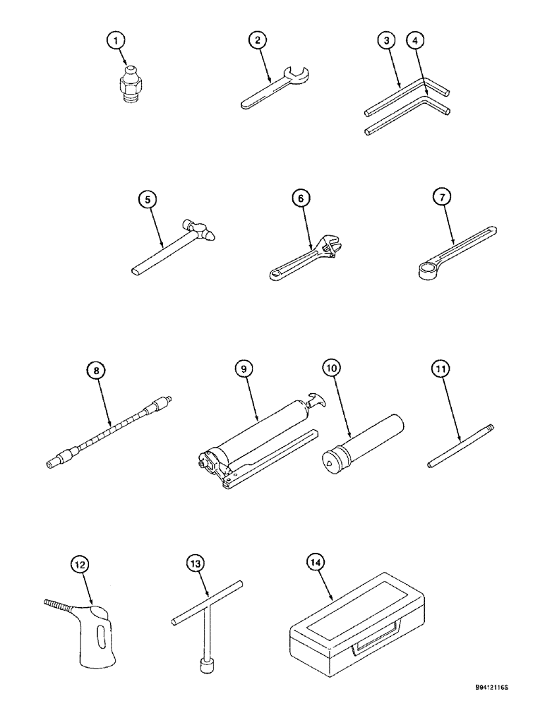 Схема запчастей Case 9010B - (9-116) - TOOLS (09) - CHASSIS