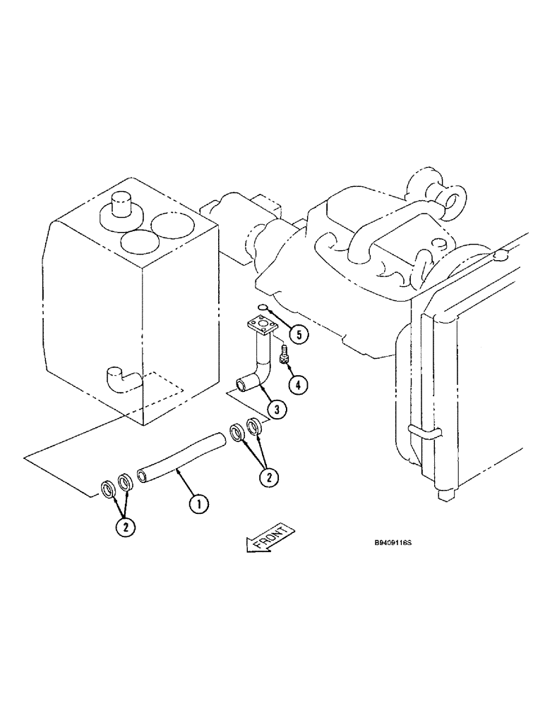 Схема запчастей Case 9040B - (8-006) - RESERVOIR TO PUMP SUCTION LINE (08) - HYDRAULICS