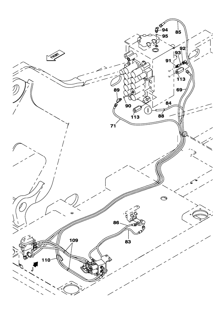 Схема запчастей Case CX300C - (08-042-00[01]) - HYDRAULIC CIRCUIT - OPTIONAL - 3-WAY (08) - HYDRAULICS
