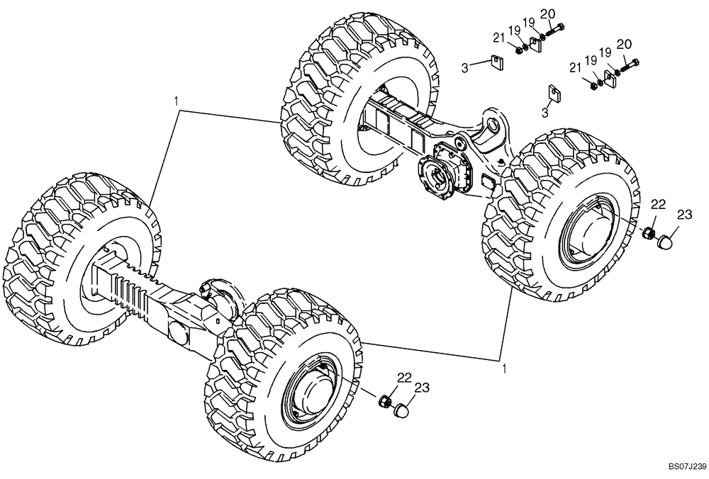 Схема запчастей Case 21D - (05.094[2772660000]) - WHEELS INSTALLATION 12.5-20MPT (44) - WHEELS