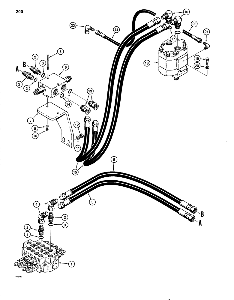 Схема запчастей Case 1080 - (200) - SWING MOTOR HYDRAULIC CIRCUIT (35) - HYDRAULIC SYSTEMS