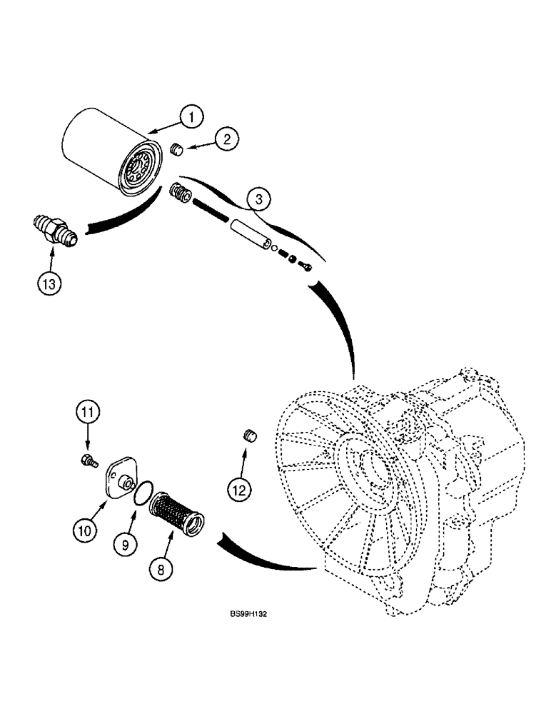 Схема запчастей Case 590SL - (6-034) - CARRARO TRANSMISSION ASSEMBLY, OIL FILTERS, 2WD & 4WD, MODELS W/O POWERSHIFT TRANS. (06) - POWER TRAIN