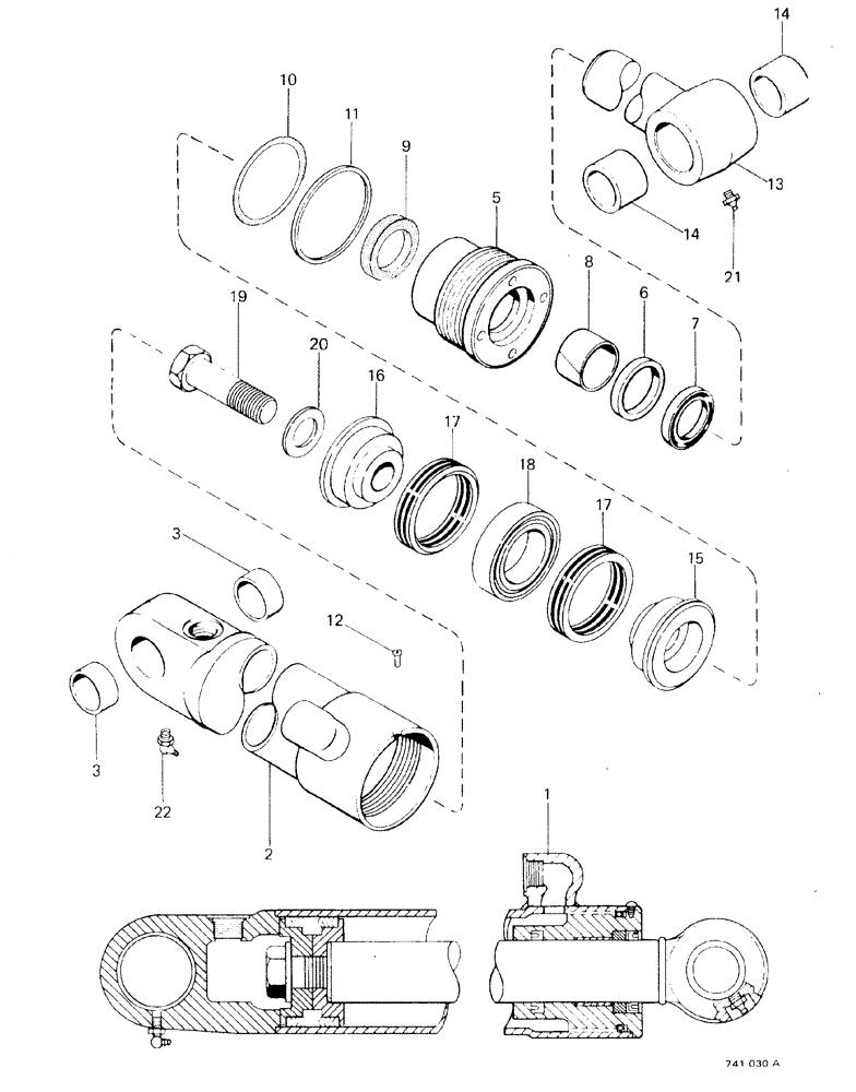 Схема запчастей Case 580F - (204) - BACKHOE BUCKET CYLINDER, UP TO NO 3.775.116, AXIAL BACKHOE (35) - HYDRAULIC SYSTEMS