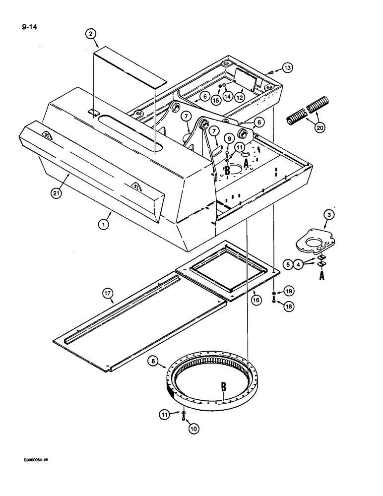 Схема запчастей Case 1085C - (9-014) - TURNTABLE AND BEARING (09) - CHASSIS/ATTACHMENTS