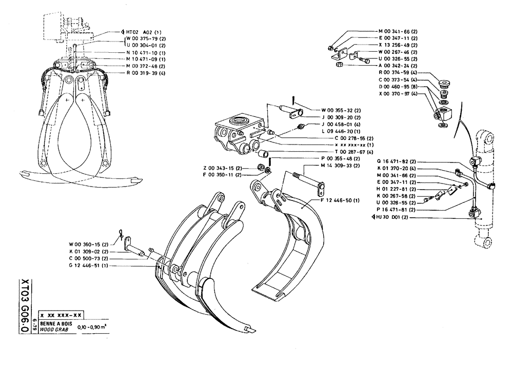 Схема запчастей Case 75C - (XT03 G06.0) - WOOD GRAB - 0,10 - 0,90 M² (18) - ATTACHMENT ACCESSORIES