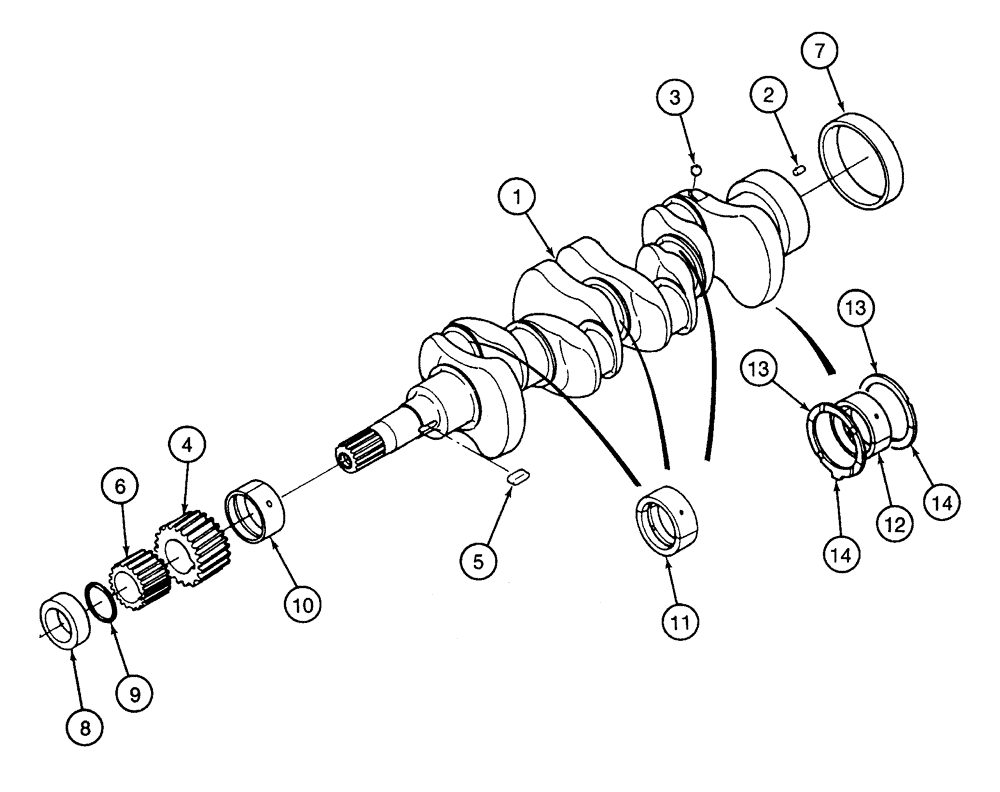 Схема запчастей Case 460 - (2-32) - CRANKSHAFT, KUBOTA V1505-B ENGINE (02) - ENGINE