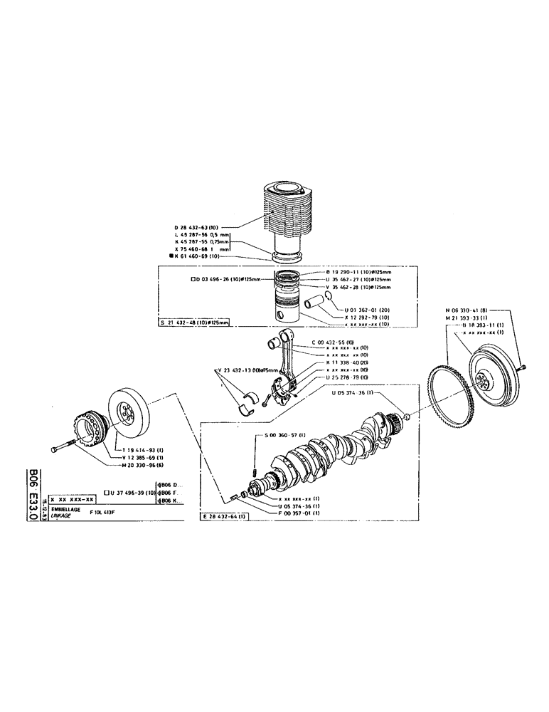 Схема запчастей Case 220 - (B-030) - LINKAGE (01) - ENGINE