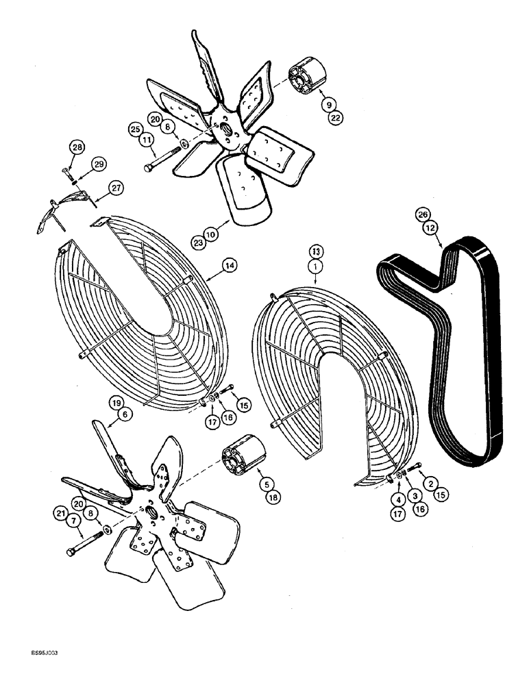Схема запчастей Case 821B - (2-06) - FAN AND FAN BELTS (02) - ENGINE