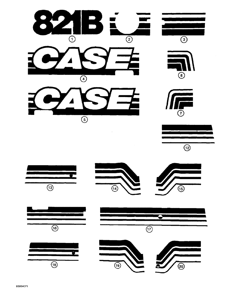 Схема запчастей Case 821B - (9-099A) - DECALS - GRAY (09) - CHASSIS/ATTACHMENTS