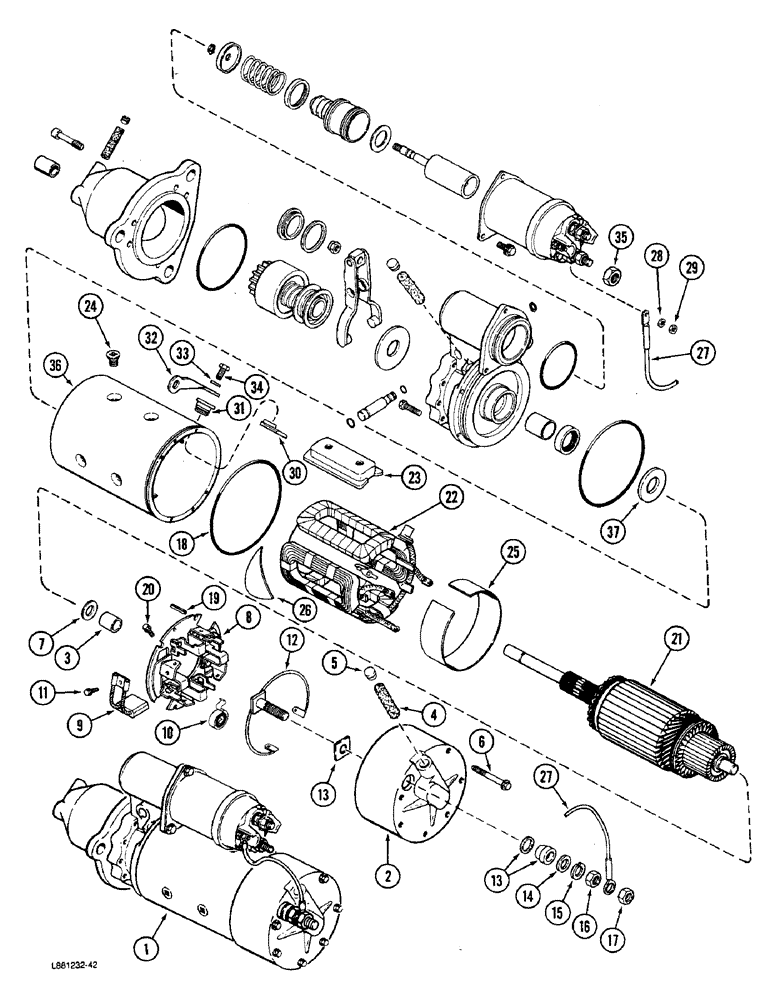 Схема запчастей Case W36 - (3-98) - L118276 STARTER, DELCO-REMY (03) - FUEL SYSTEM