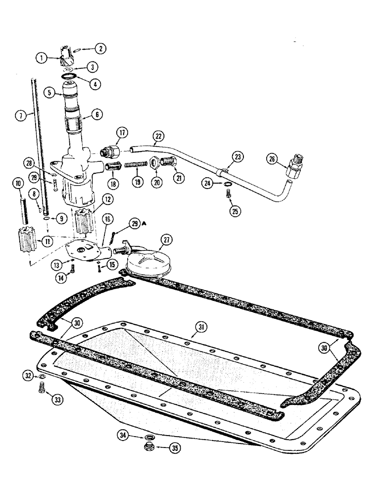Схема запчастей Case W9A - (050) - OIL PUMP, USED WITH ENGINE LESS BALANCER, OIL PAN (02) - ENGINE