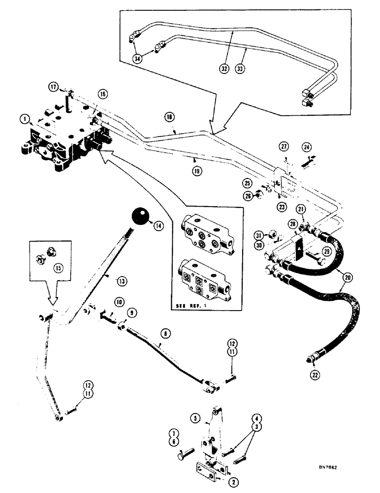 Схема запчастей Case 1000 - (246) - SCARIFIER AND RIPPER HYDRAULICS, ANGLING DOZER ONLY (07) - HYDRAULIC SYSTEM