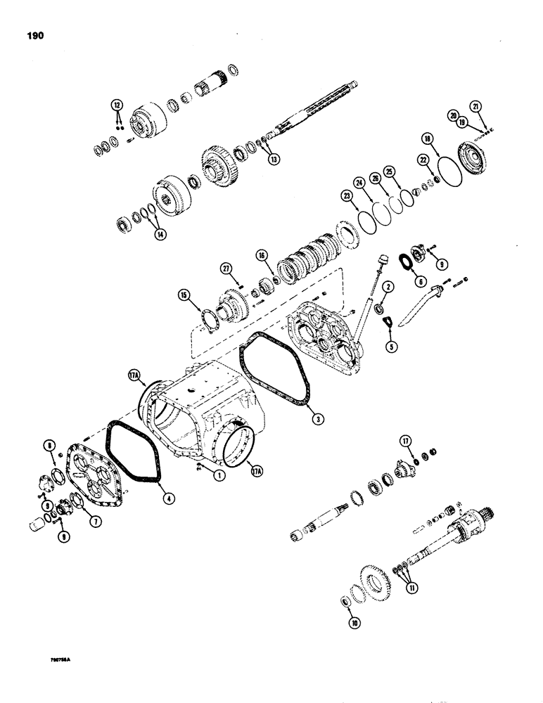 Схема запчастей Case 1150C - (190) - TRANSMISSION SEAL KITS, HOUSING, COVERS, AND BRAKES (06) - POWER TRAIN
