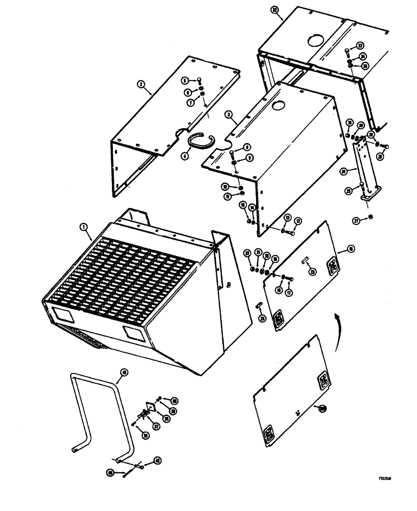 Схема запчастей Case W26B - (292) - GRILLE AND HOOD (09) - CHASSIS