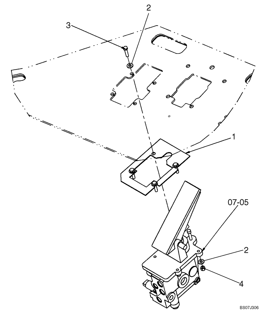 Схема запчастей Case 521E - (07-05A) - VALVE ASSY - BRAKE - MOUNTING (07) - BRAKES
