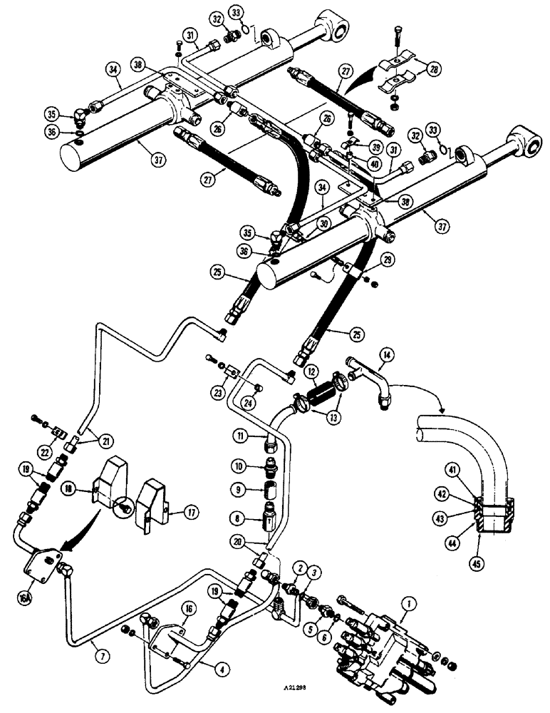 Схема запчастей Case W10E - (236) - LOADER HYDRAULICS, TILT CYLINDER HYDRAULICS (08) - HYDRAULICS