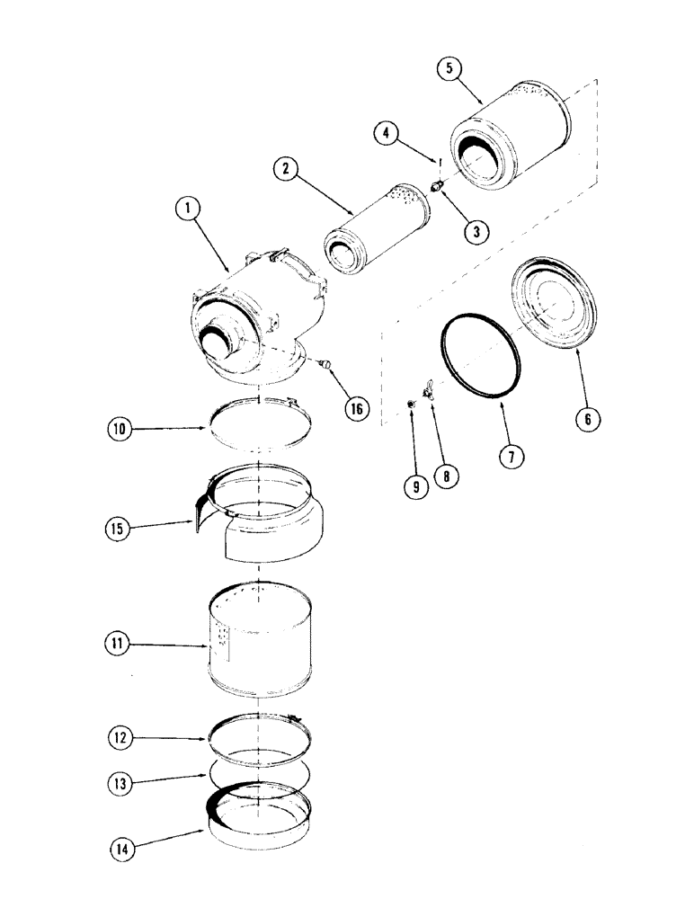 Схема запчастей Case 120 - (039) - AIR CLEANER (10) - ENGINE