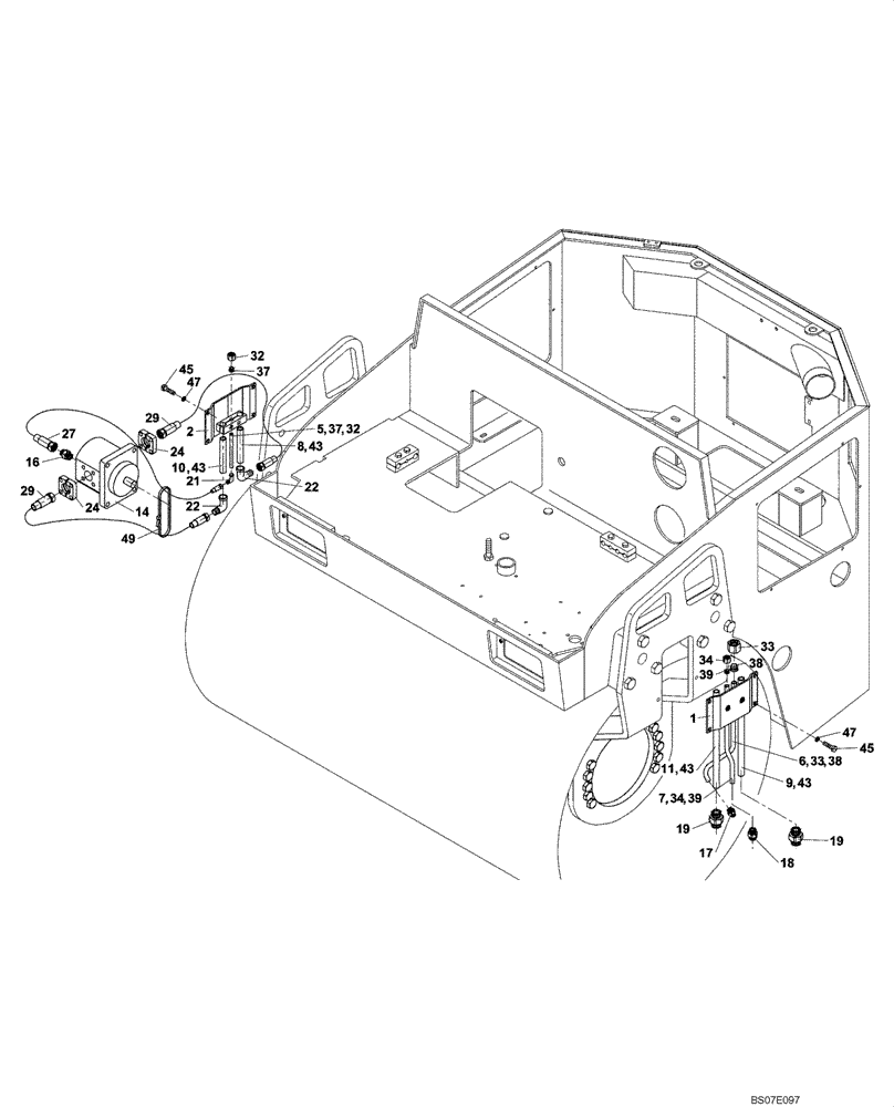 Схема запчастей Case DV202 - (10-305/2[02]) - HYDRAULIC CIRCUIT - FRONT FRAME (GROUP 305/2) (08) - HYDRAULICS