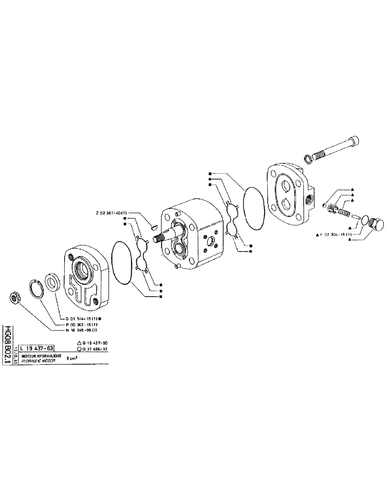 Схема запчастей Case 220 - (B-058) - HYDRAULIC MOTOR (07) - HYDRAULIC SYSTEM