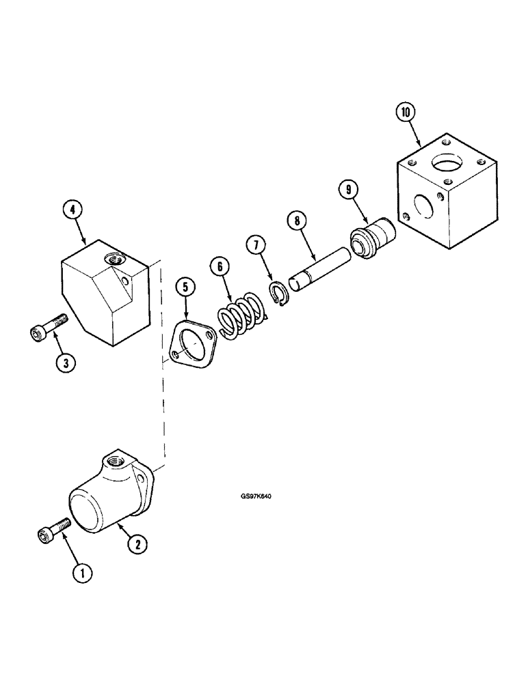 Схема запчастей Case 220B - (8-160) - PRESSURE REGULATING VALVE, 35 BAR (08) - HYDRAULICS