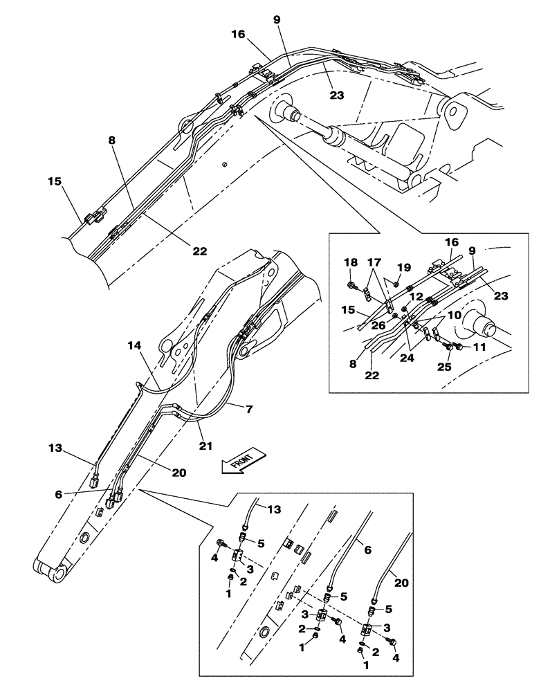 Схема запчастей Case CX300C - (08-028-00[01]) - HYDRAULIC CIRCUIT - LOW FLOW - DIPPER - 3.18 M (08) - HYDRAULICS
